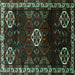 Square Machine Washable Persian Turquoise Traditional Area Rugs, wshtr617turq