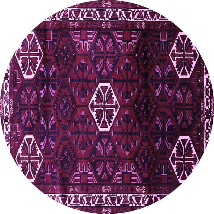 Round Machine Washable Persian Purple Traditional Area Rugs, wshtr617pur
