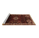 Sideview of Machine Washable Persian Brown Traditional Rug, wshtr617brn