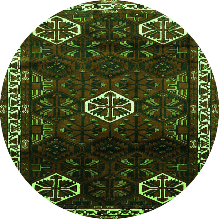 Square Persian Green Traditional Rug, tr617grn