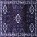 Square Machine Washable Persian Blue Traditional Rug, wshtr617blu