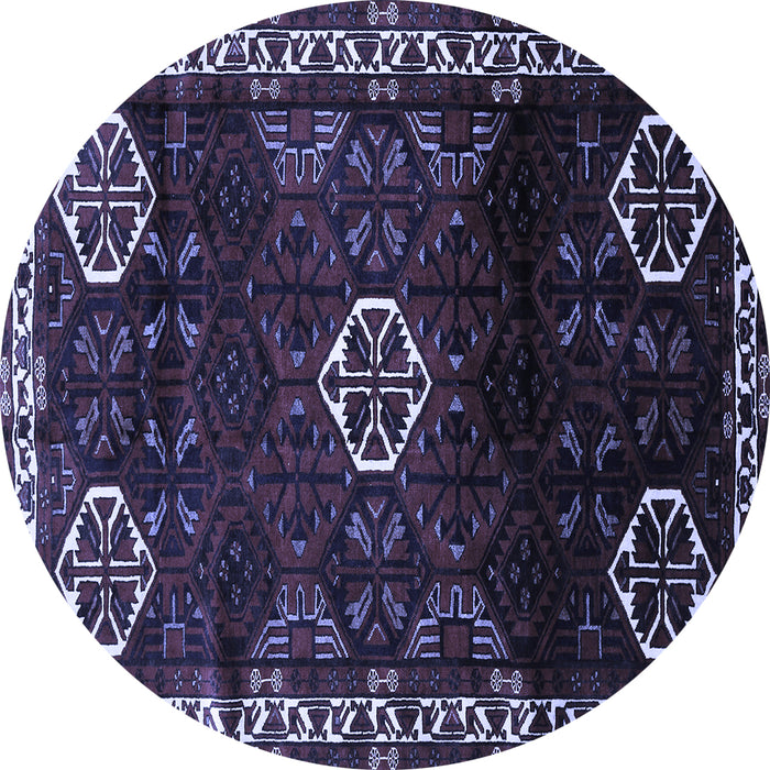 Round Persian Blue Traditional Rug, tr617blu