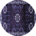 Round Persian Blue Traditional Rug, tr617blu