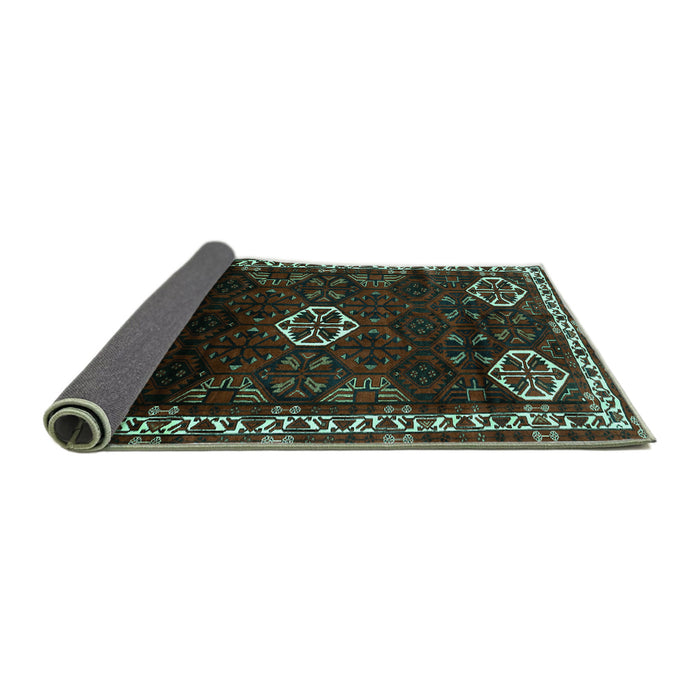 Sideview of Persian Turquoise Traditional Rug, tr617turq