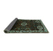 Sideview of Persian Turquoise Traditional Rug, tr617turq