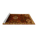 Sideview of Machine Washable Persian Yellow Traditional Rug, wshtr617yw