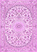 Machine Washable Medallion Pink Traditional Rug, wshtr618pnk