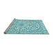 Sideview of Machine Washable Medallion Light Blue Traditional Rug, wshtr618lblu