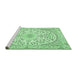 Sideview of Machine Washable Medallion Emerald Green Traditional Area Rugs, wshtr618emgrn