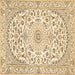 Square Medallion Brown Traditional Rug, tr618brn