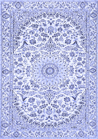 Medallion Blue Traditional Rug, tr618blu