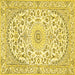 Square Medallion Yellow Traditional Rug, tr618yw