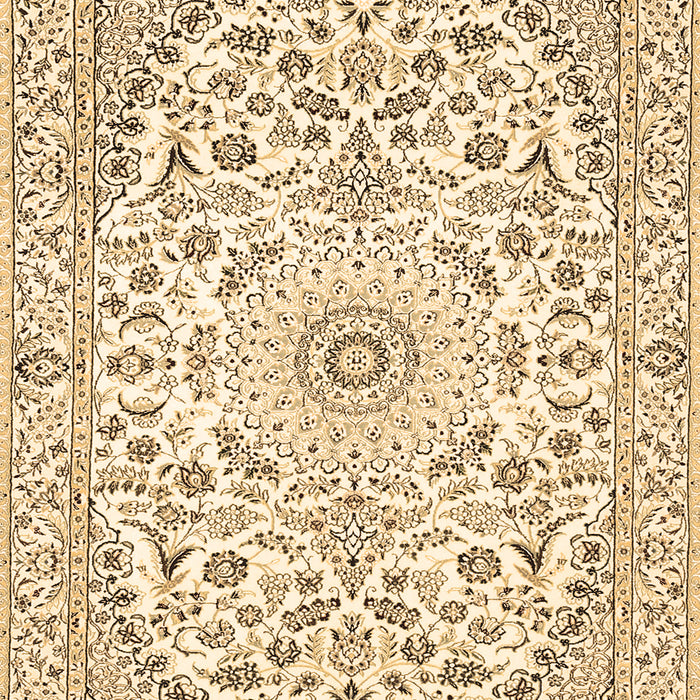 Machine Washable Medallion Brown Traditional Rug, wshtr618brn