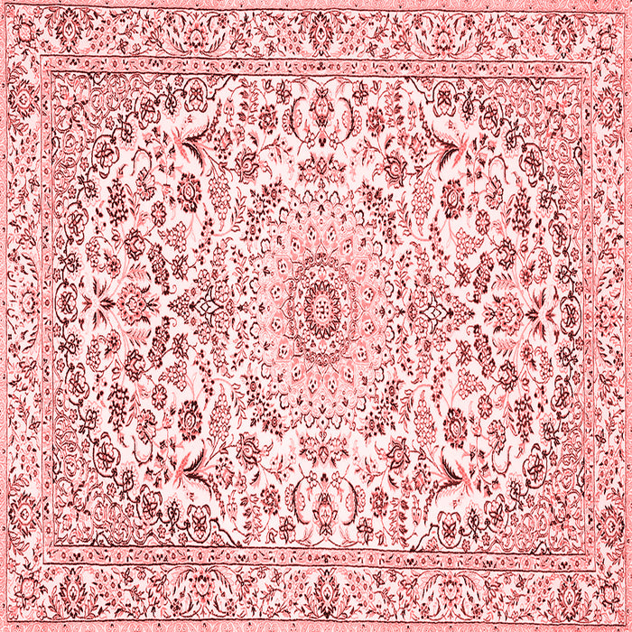 Machine Washable Medallion Red Traditional Rug, wshtr618red