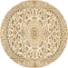 Round Medallion Brown Traditional Rug, tr618brn