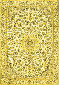 Medallion Yellow Traditional Rug, tr618yw