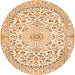 Machine Washable Medallion Orange Traditional Area Rugs, wshtr618org