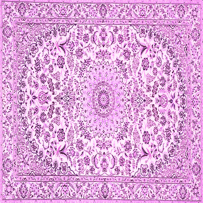 Square Medallion Pink Traditional Rug, tr618pnk