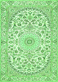 Medallion Green Traditional Rug, tr618grn