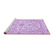 Sideview of Machine Washable Medallion Purple Traditional Area Rugs, wshtr618pur