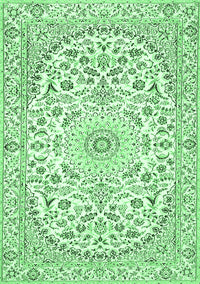 Medallion Emerald Green Traditional Rug, tr618emgrn