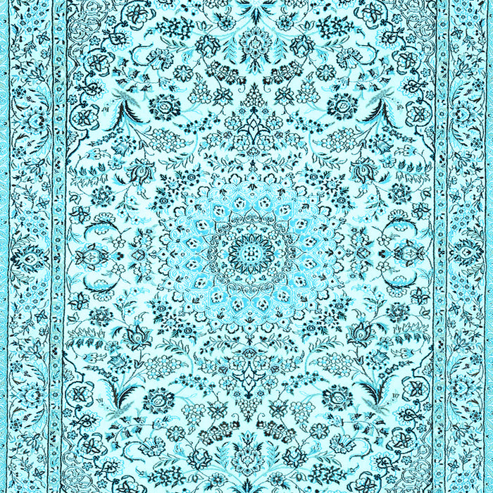 Medallion Light Blue Traditional Rug, tr618lblu
