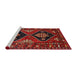 Sideview of Machine Washable Traditional Sepia Brown Rug, wshtr619