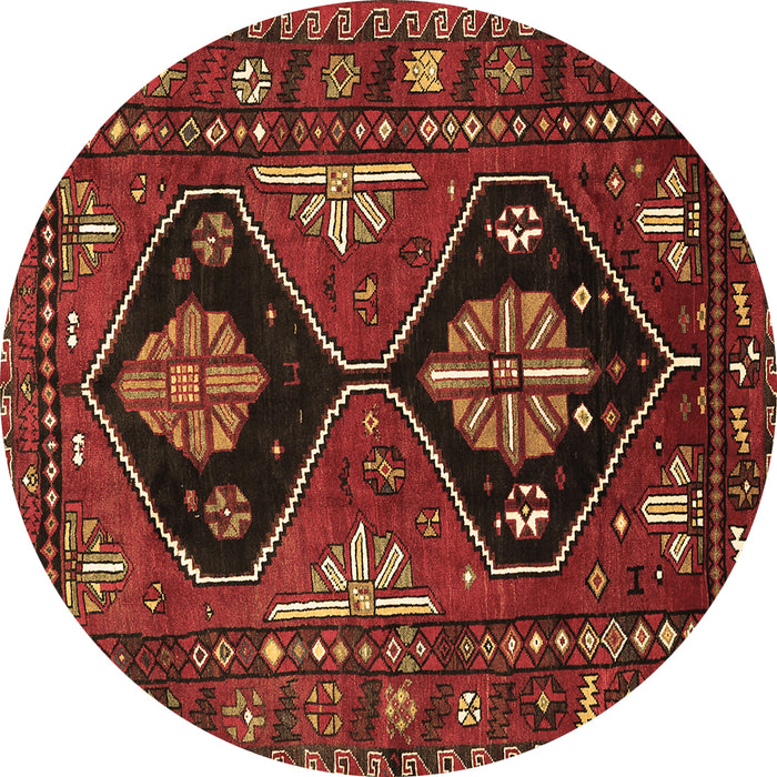 Round Persian Brown Traditional Rug, tr619brn