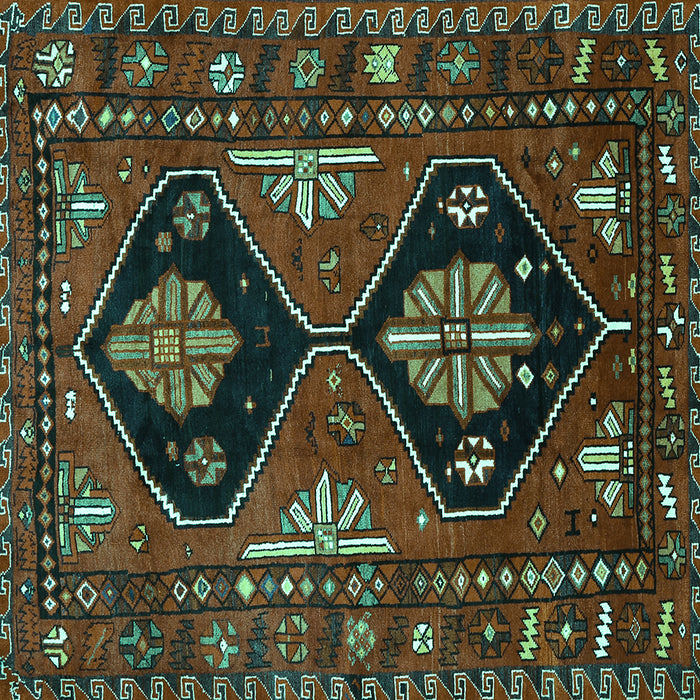 Square Persian Turquoise Traditional Rug, tr619turq