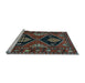 Sideview of Machine Washable Persian Light Blue Traditional Rug, wshtr619lblu