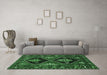 Machine Washable Persian Emerald Green Traditional Area Rugs in a Living Room,, wshtr619emgrn