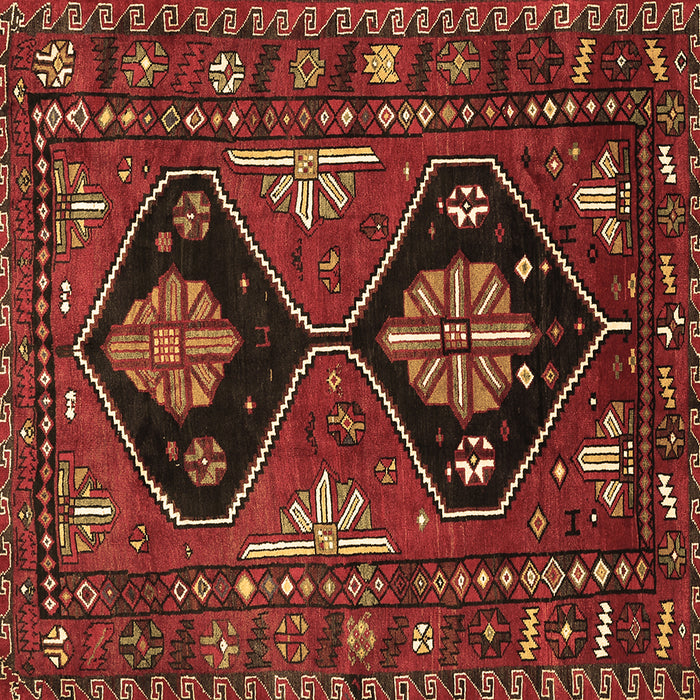 Square Persian Brown Traditional Rug, tr619brn