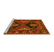 Sideview of Machine Washable Persian Yellow Traditional Rug, wshtr619yw