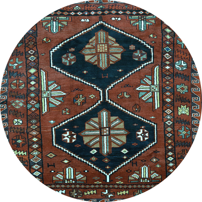 Round Persian Light Blue Traditional Rug, tr619lblu