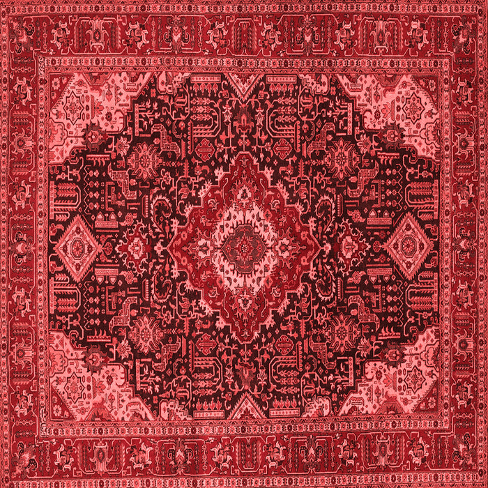 Machine Washable Medallion Red Traditional Rug, wshtr61red