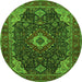 Square Medallion Green Traditional Rug, tr61grn