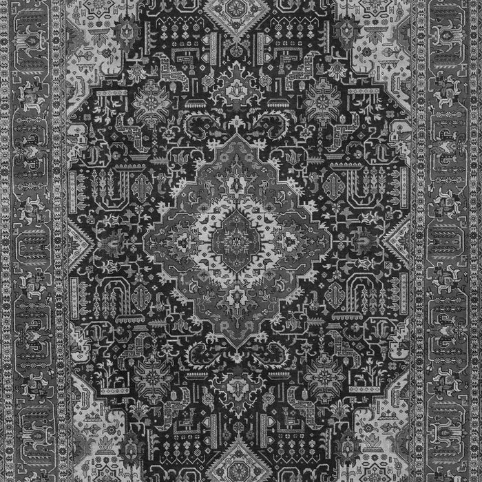 Serging Thickness of Machine Washable Medallion Gray Traditional Rug, wshtr61gry