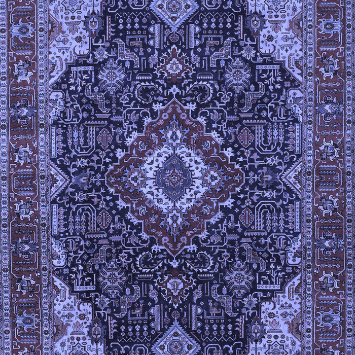 Machine Washable Medallion Blue Traditional Rug, wshtr61blu