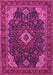 Machine Washable Medallion Pink Traditional Rug, wshtr61pnk