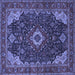 Square Medallion Blue Traditional Rug, tr61blu