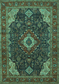 Medallion Turquoise Traditional Rug, tr61turq