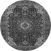 Machine Washable Medallion Gray Traditional Rug, wshtr61gry