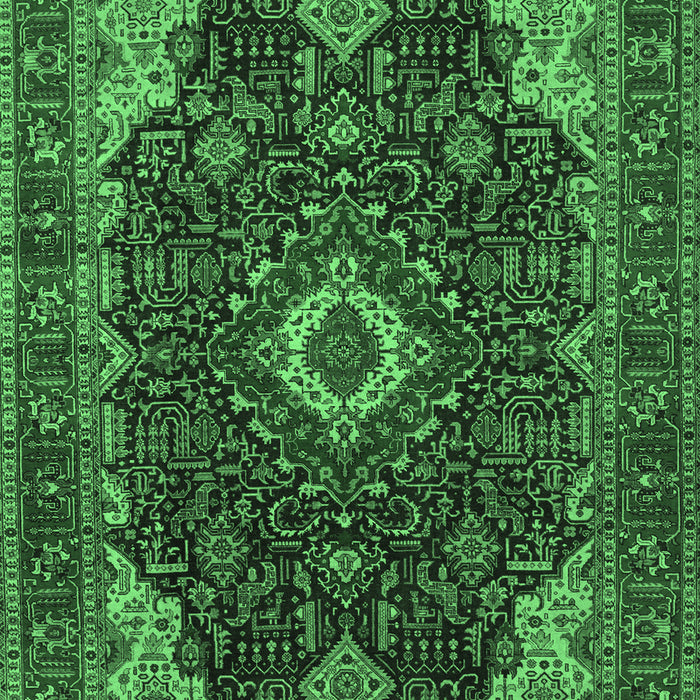 Medallion Emerald Green Traditional Rug, tr61emgrn