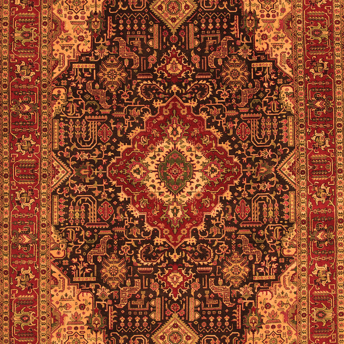 Serging Thickness of Machine Washable Medallion Orange Traditional Area Rugs, wshtr61org