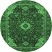 Round Medallion Emerald Green Traditional Rug, tr61emgrn