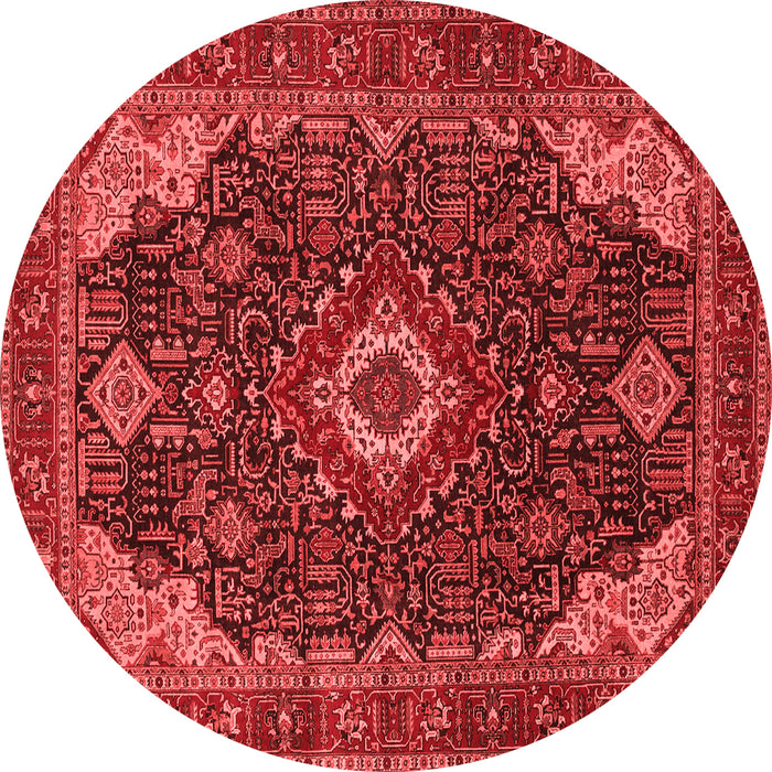 Machine Washable Medallion Red Traditional Rug, wshtr61red