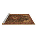 Sideview of Machine Washable Medallion Brown Traditional Rug, wshtr61brn