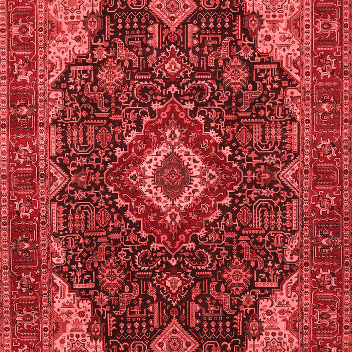 Machine Washable Medallion Red Traditional Rug, wshtr61red