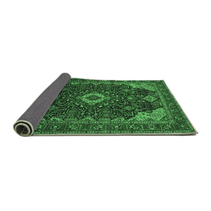 Sideview of Medallion Emerald Green Traditional Rug, tr61emgrn