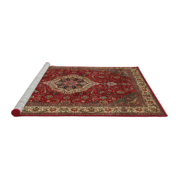 Sideview of Machine Washable Traditional Tomato Red Rug, wshtr62